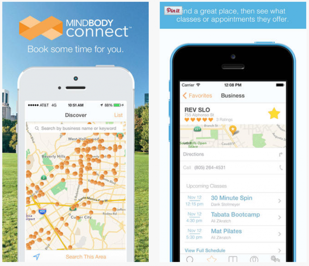 Fitness Apps: MINDBODY Connect