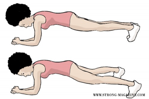 Plank Jacks - Übung für eine Sanduhr-Figur mit schmaler Taille