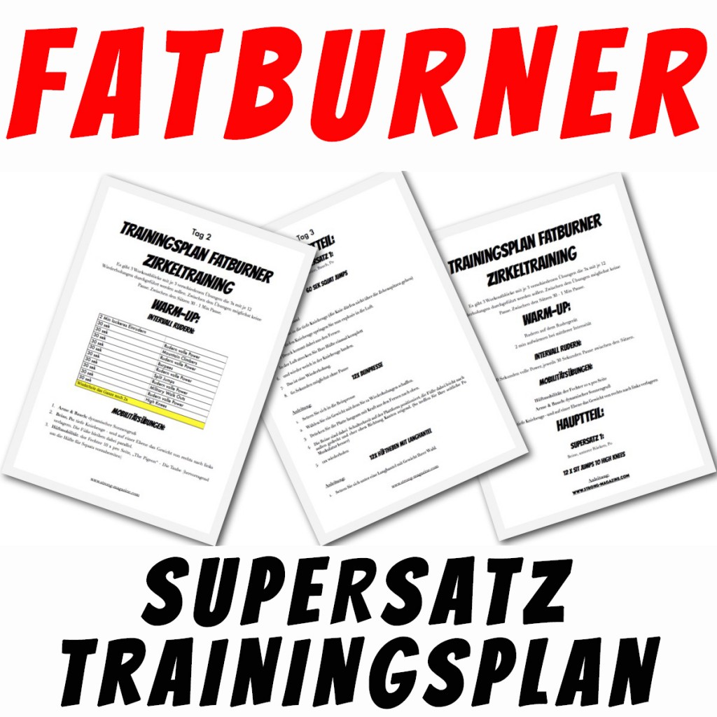 Fatburner Supersatz Trainingsplan für Frauen mit Fokus auf Bauch, Beine, Po und Trizeps