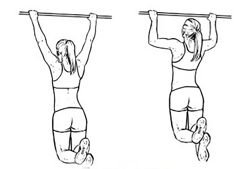 Pull Ups an der Klimmzugstange