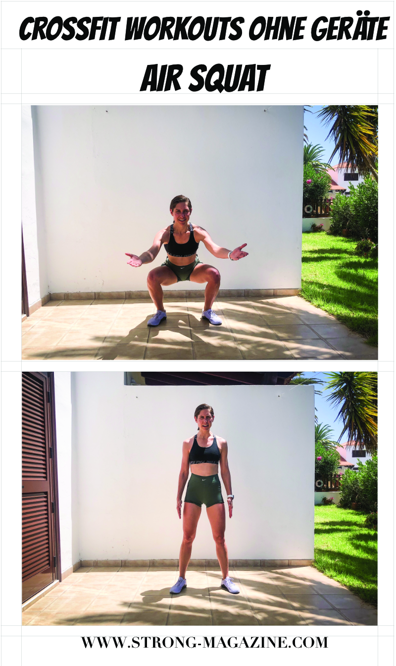 CrossFit Übung für die Beine und den Po: Air Squats -  Kniebeugen mit dem eigenen Körpergewicht