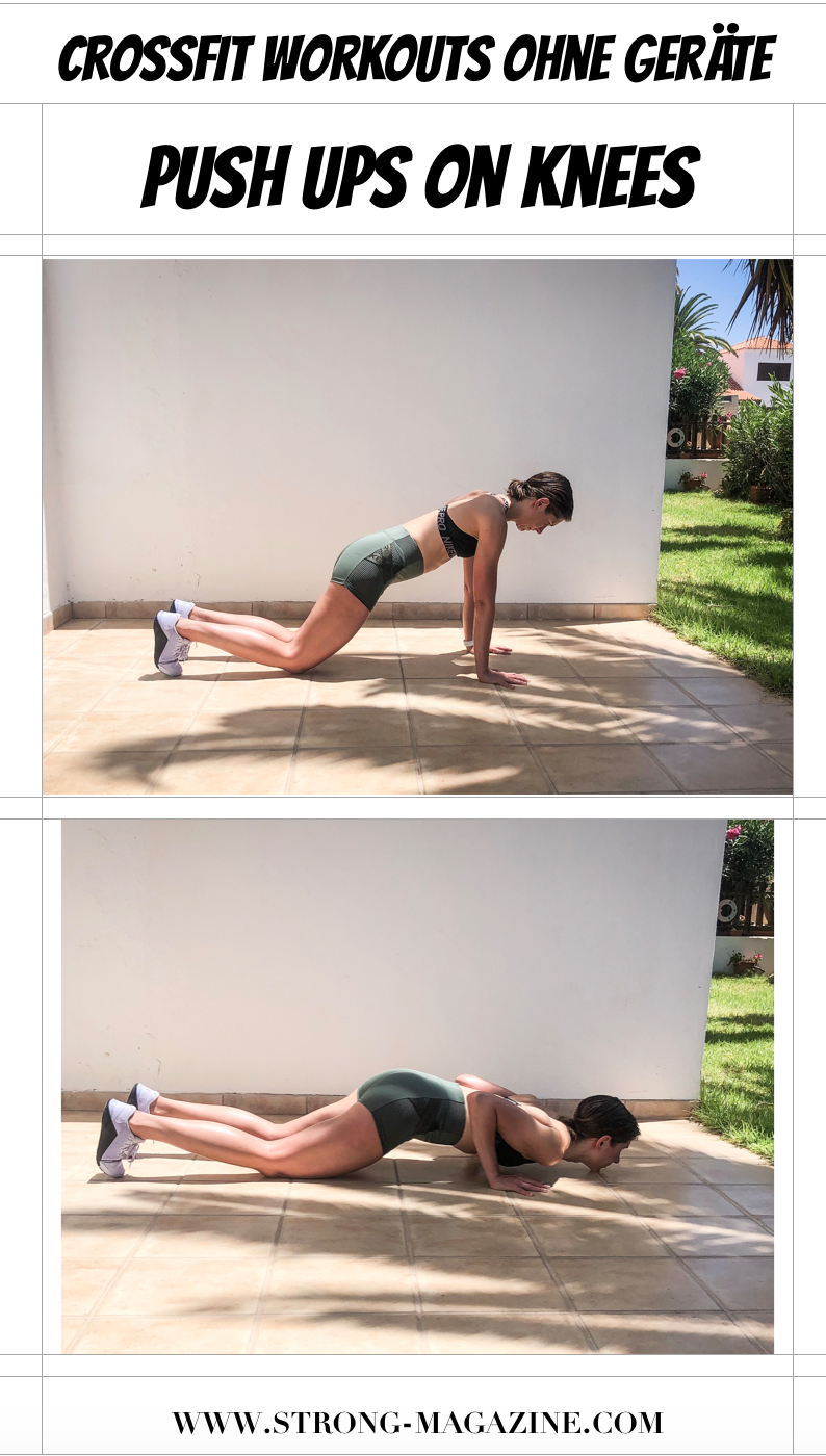 CrossFit Workout ohne Geräte für Zuhause: Liegestütze auf Knien (Push-Ups on Knees)
