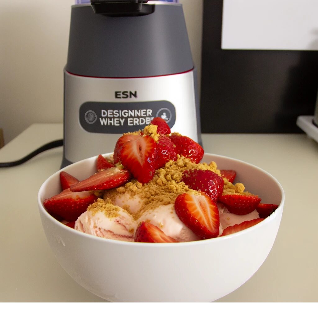 Erdbeer-Käsekuchen Protein Eis im Ninja Creami