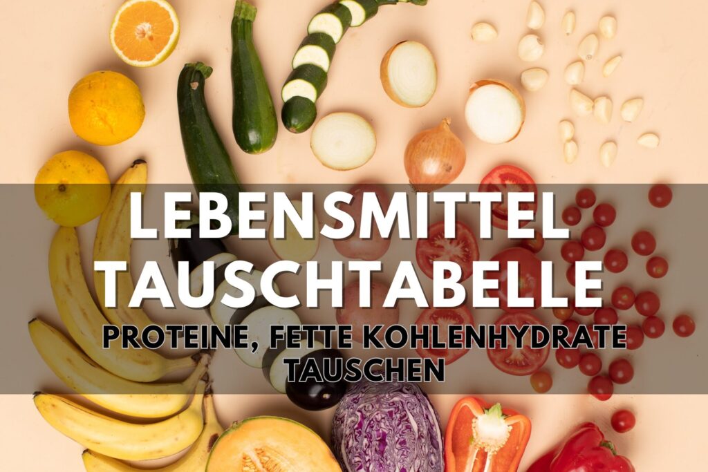 Lebensmittel tauschen Tabelle für Proteine Fette und Kohlenhydrate - Lebensmitteltauschtabelle